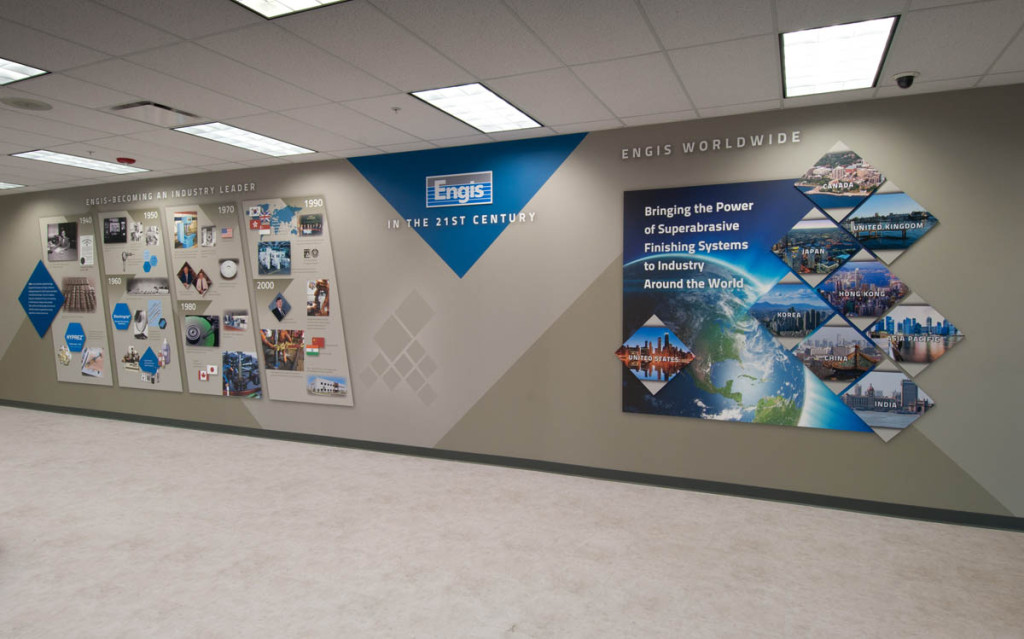 Engis Corporation Fabricated Graphic Program - History Donor Product Walls and Graphics