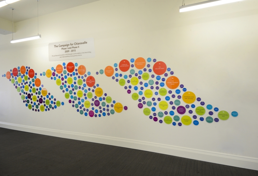 Chiaravalle Montessori Donor Wall 2015