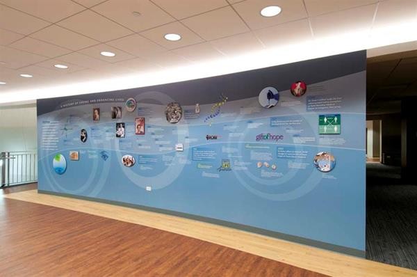 History Wall at Gift of Hope - Historical Timeline Display Systems