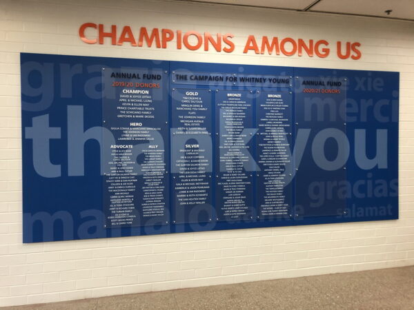 Whitney Young High School Donor Recognition Wall